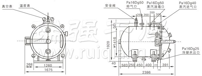 圓形靜態(tài)真空干燥機結(jié)構(gòu)示意圖